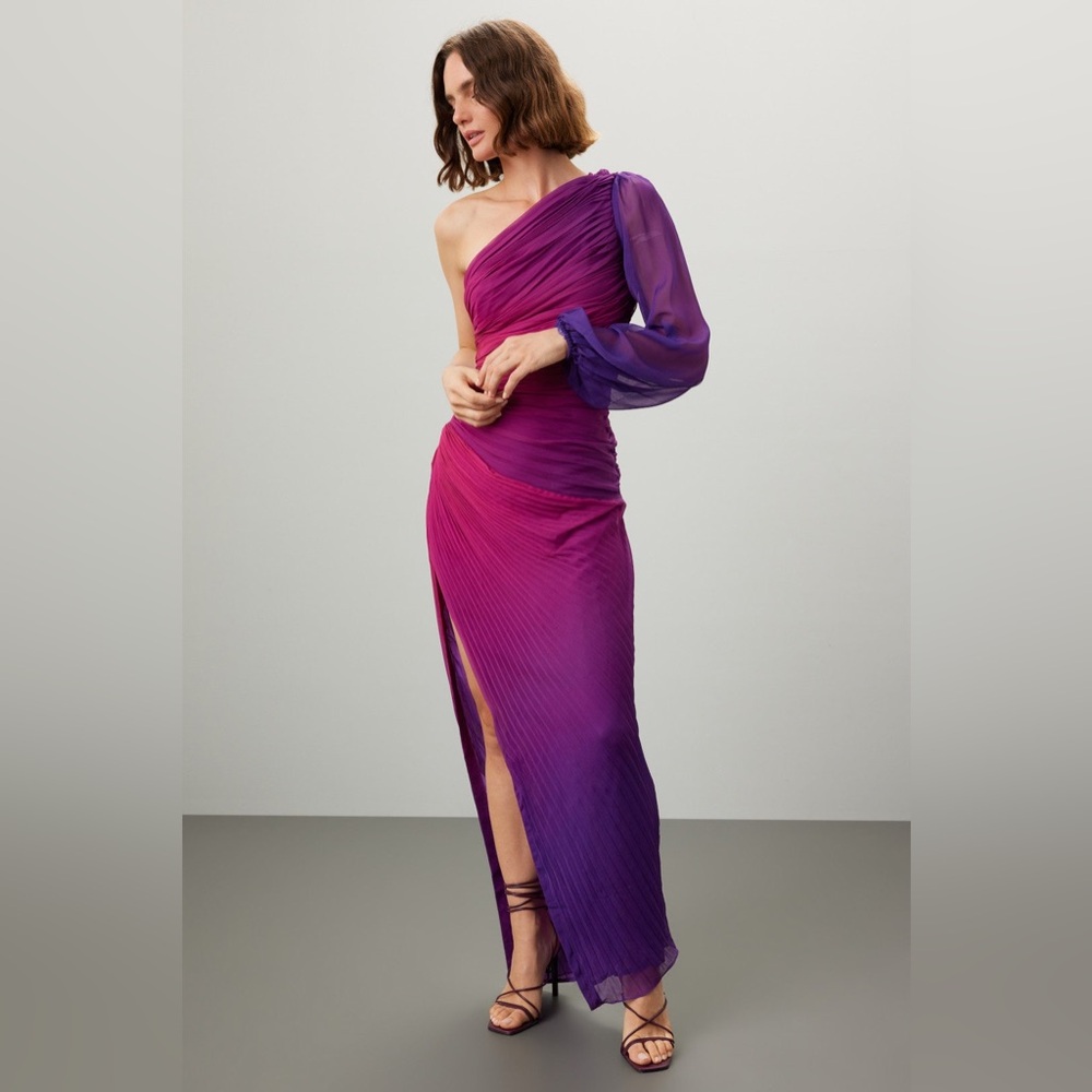 ROCOCO SAND Paige One Shoulder Ombre Dress in Size Small